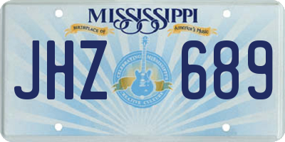 MS license plate JHZ689