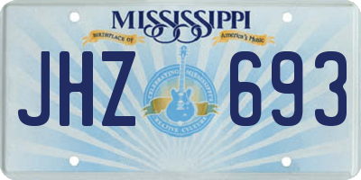 MS license plate JHZ693
