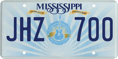 MS license plate JHZ700