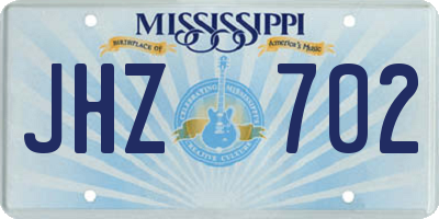 MS license plate JHZ702