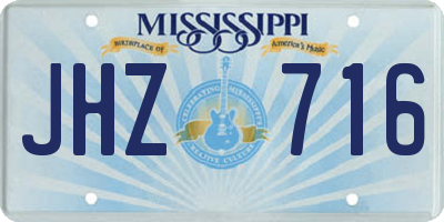 MS license plate JHZ716