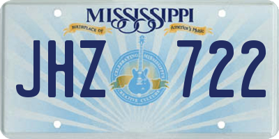 MS license plate JHZ722