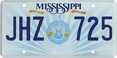MS license plate JHZ725