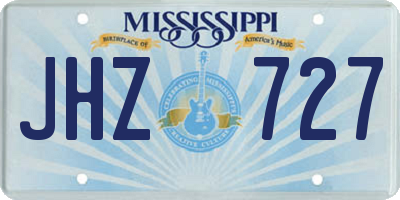 MS license plate JHZ727