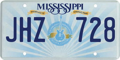 MS license plate JHZ728