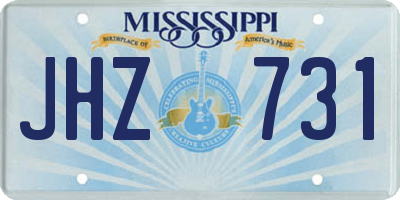 MS license plate JHZ731