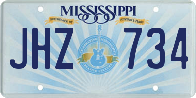 MS license plate JHZ734