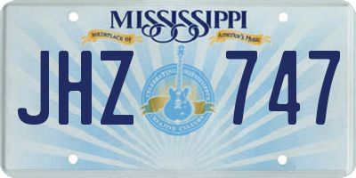 MS license plate JHZ747