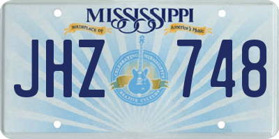 MS license plate JHZ748