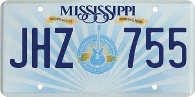 MS license plate JHZ755
