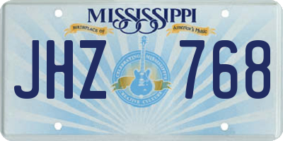 MS license plate JHZ768