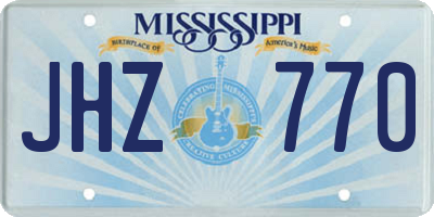 MS license plate JHZ770