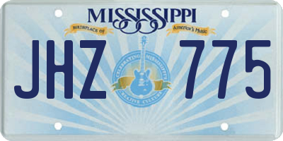 MS license plate JHZ775