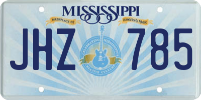 MS license plate JHZ785