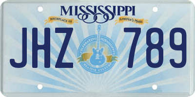 MS license plate JHZ789