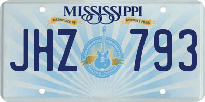 MS license plate JHZ793