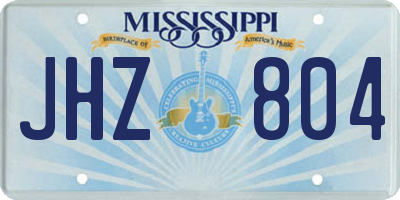 MS license plate JHZ804