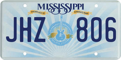 MS license plate JHZ806