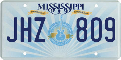 MS license plate JHZ809