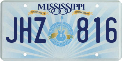 MS license plate JHZ816