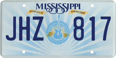 MS license plate JHZ817