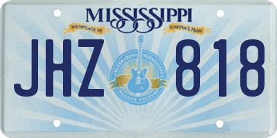 MS license plate JHZ818