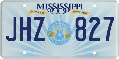 MS license plate JHZ827