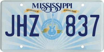 MS license plate JHZ837
