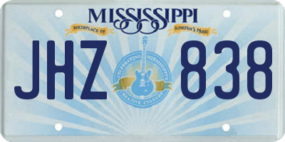 MS license plate JHZ838
