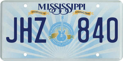 MS license plate JHZ840