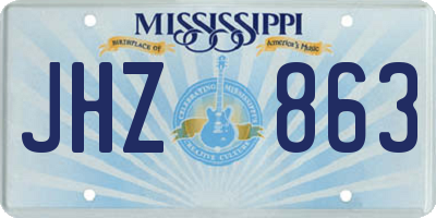 MS license plate JHZ863