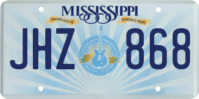MS license plate JHZ868
