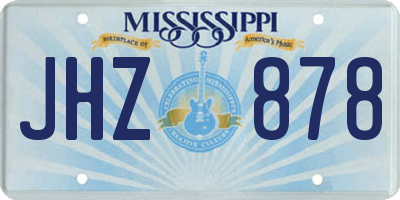 MS license plate JHZ878