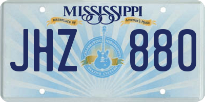 MS license plate JHZ880