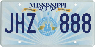 MS license plate JHZ888