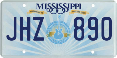 MS license plate JHZ890