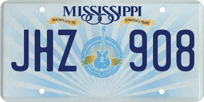 MS license plate JHZ908
