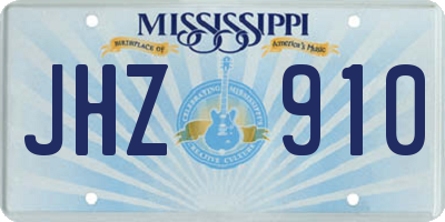 MS license plate JHZ910