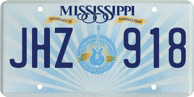 MS license plate JHZ918
