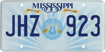 MS license plate JHZ923