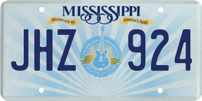 MS license plate JHZ924