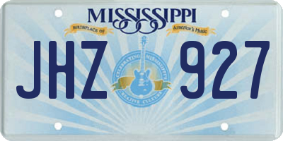MS license plate JHZ927