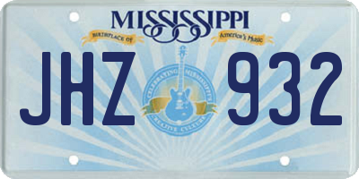 MS license plate JHZ932