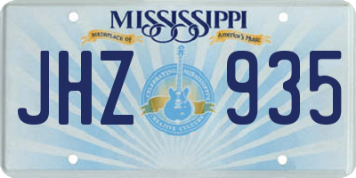 MS license plate JHZ935
