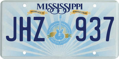 MS license plate JHZ937