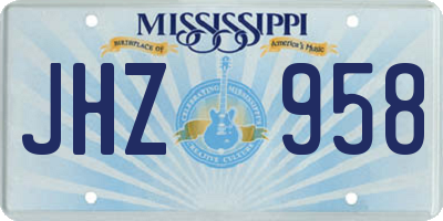 MS license plate JHZ958