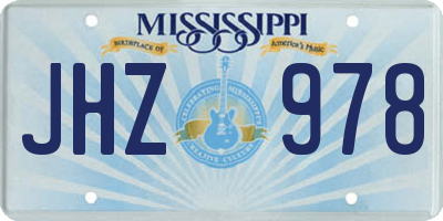 MS license plate JHZ978