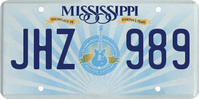 MS license plate JHZ989