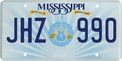 MS license plate JHZ990