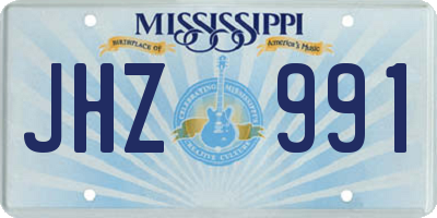 MS license plate JHZ991